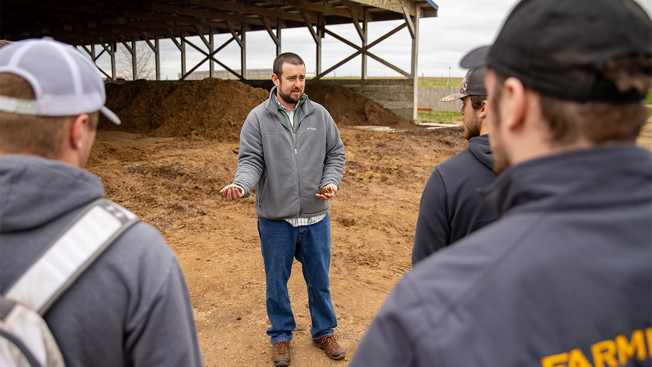 Joe Sanford, assistant professor at UW–Platteville, researches biochar as a nutrient management enhancement tool