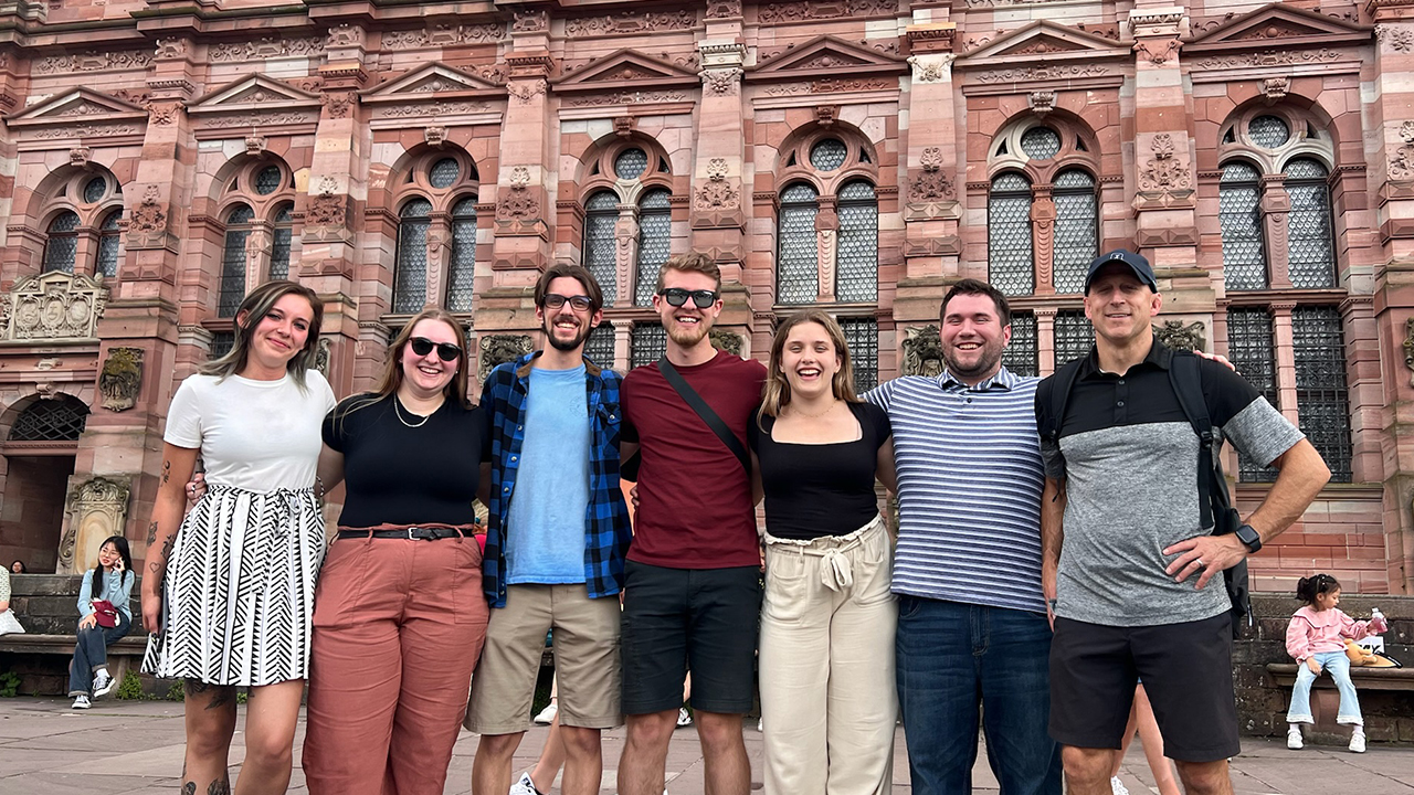 Group photo of UW-Platteville students and faculty in Germany.