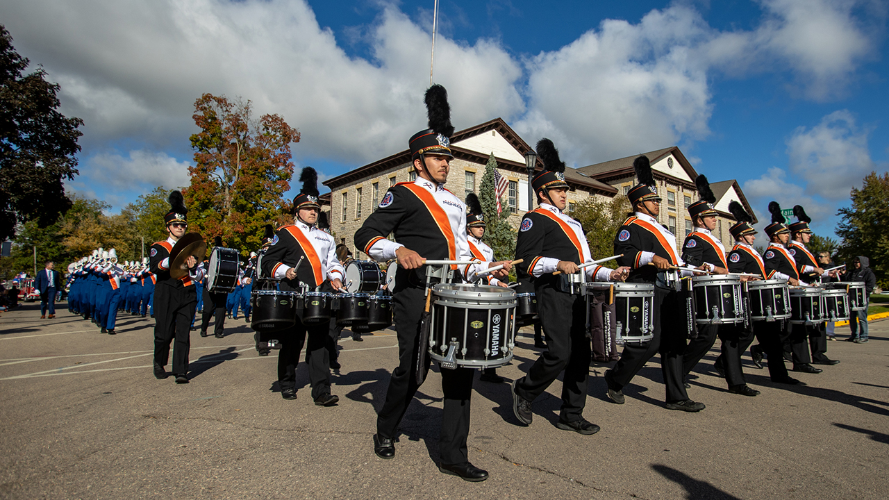 Marching Pioneers in Homecoming Parade