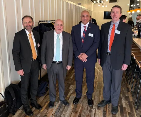 Dean Philip Parker with Dean Brett Peters (UW–Milwaukee) and Dean Devesh Ranjan (UW–Madison) in Washington, D.C with Rep. Mark Pocan