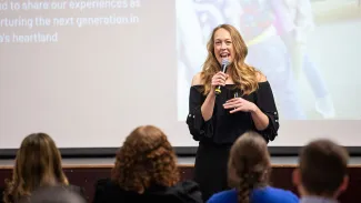 Livia Doyle presents keynote address at UW-Platteville Rural Education Conference in 2025
