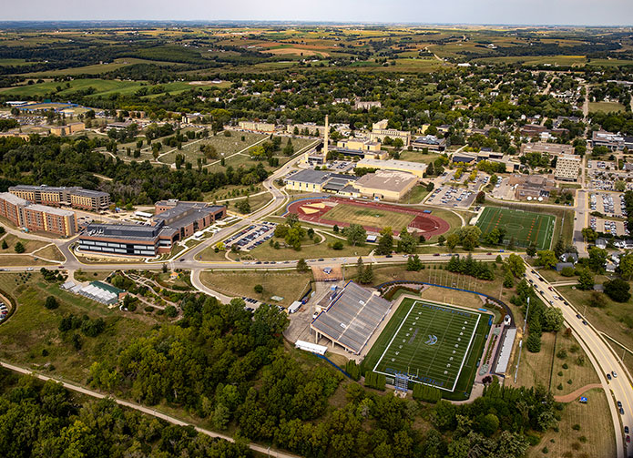 aerial of campus