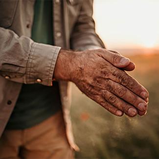 man working in field