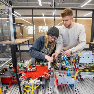 students in lab