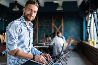 guy working on computer