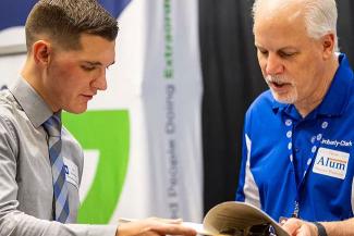 Student and alumni employer at UW-Platteville Career and Internship/Co-op Fair