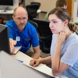 Student getting assistance