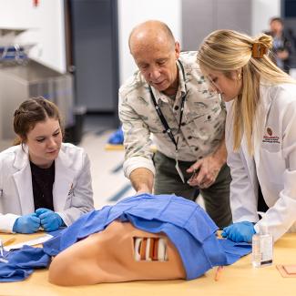 PA students get instruction in lab