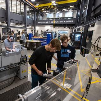 students working in Huff Family Innovation Center