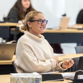 PA student sits in lecture