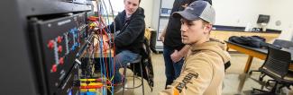 Electrical Engineering students in lab