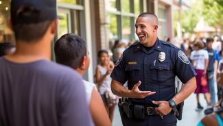 young police officer at work