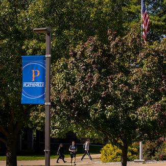 students walking across UW-Platteville campus 